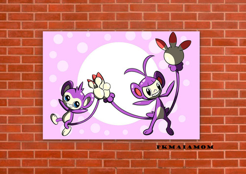 Cuadros Poster Pokemon Aipom Evolucion L 29x41 (mom 1)