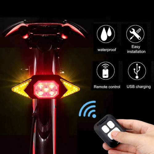 Imagen 2 de 10 de Luz Direccional Control Led Inalámbrico Bicicleta Usb Gratis