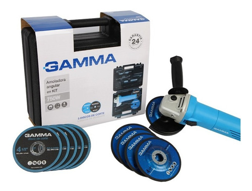 Amoladora Angular 115mm Kit Maletin + Discos + Regalos Gamma