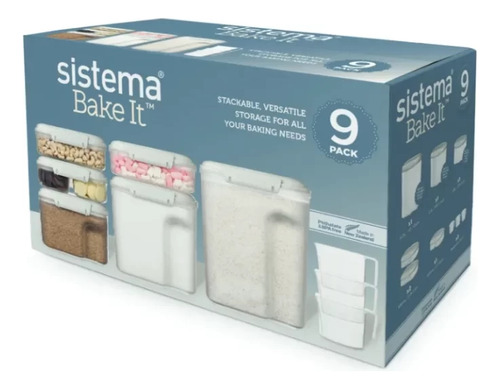 Set De 9 Contenedores Herméticos Sistema Bake It