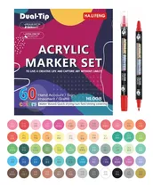 Comprar Marcadores Acrílicos Doble Punta Set De Marcadores 60 Colore