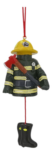 Colgante De Bombero En Forma De T Christmas, Color Amarillo