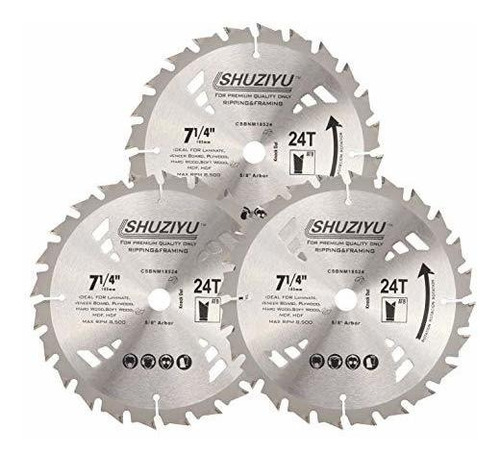 Hojas De Sierra Circular Lshuziyu 7-1-4 (185mm)-24t, 3pcs-pa