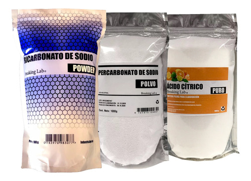 Combo Para Jabón Acido Cítrico + Percarbonato + Bicarbonato