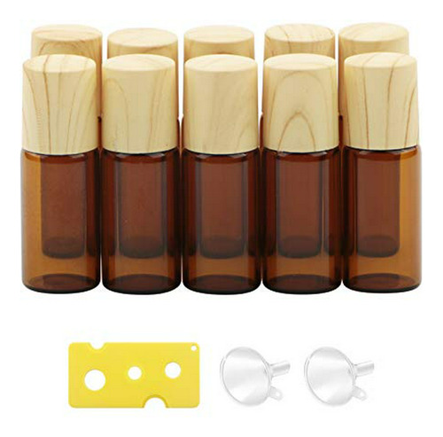 Contenedor Rellenable - Newzoll 3ml Amber Glass Roller Vials