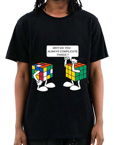 Interesante Camiseta De Algodón Con Estampado De Cubos De Ru