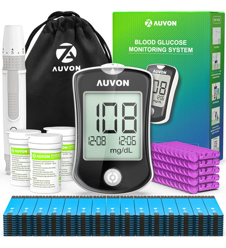 Medidor De Glucosa Auvon Kit De Monitor De Glucosa En Sangre