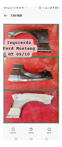Guarda Fango Izquierdo Ford Mustang Gt 05/10 Original