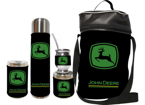 Equipo De Mate Completo John Deere. Con Fundas De Ecocuero