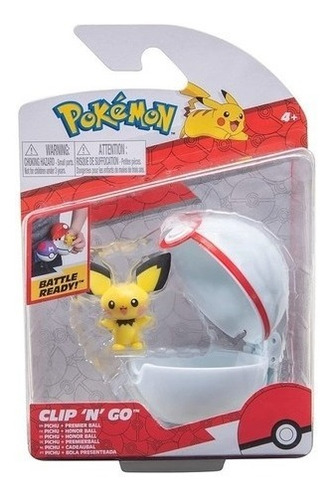 Figura De Pichu Con Honor Ball De Pokémon Clip N Go