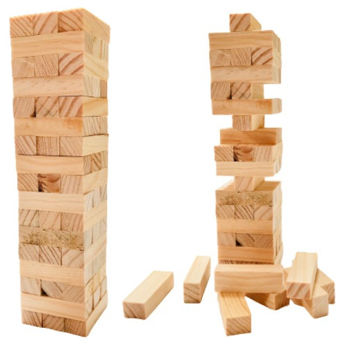 10 Torres De Bloques Naturales| Juego De Mesa 20.5x4.5x4.5