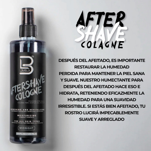 Colonia After Shave Para Barberia Level 3 Refrescante 400 Ml
