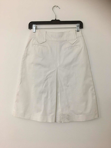 Falda Elasticada Marca Perry Ellis Talla 38 Blanco Usado