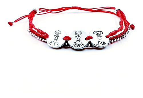 Pulsera Con Medallas De Plata Grabadas