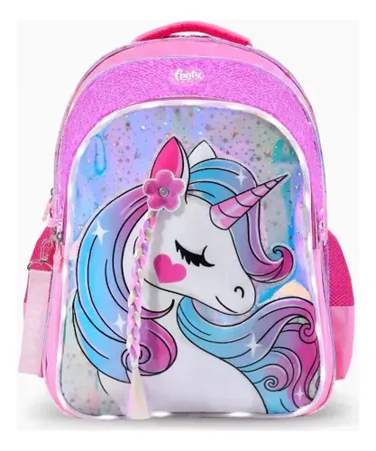 Mochila Escolar Grande Con Luz Led Peppa Pig Rosa