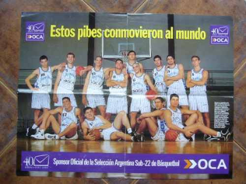 Selección Argentina Sub 22 Basket 1997 Poster De El Gráfico