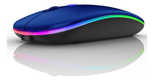 Mouse Inalámbrico Peibo Bluetooth Usb , C/ Luz Led , Azul