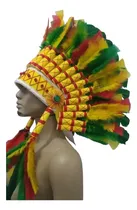 Comprar Penacho Indígena Caboclo Umbanda E Candomblé Verde E Amarelo