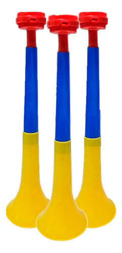 Vuvuzela Corneta Fútbol 37cm X6 Plegable Tricolor Colombia