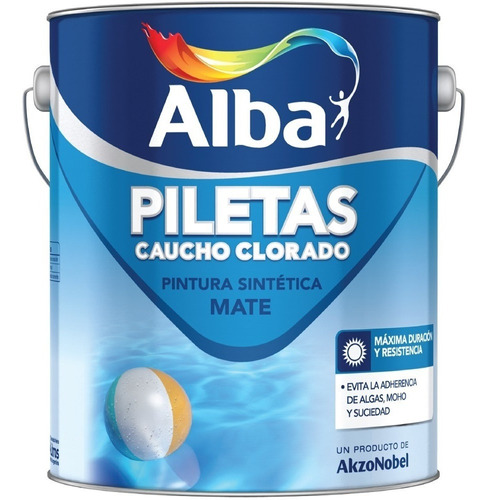 Pintura Para Piletas Alba Caucho Clorado 4lt Colores Imagen