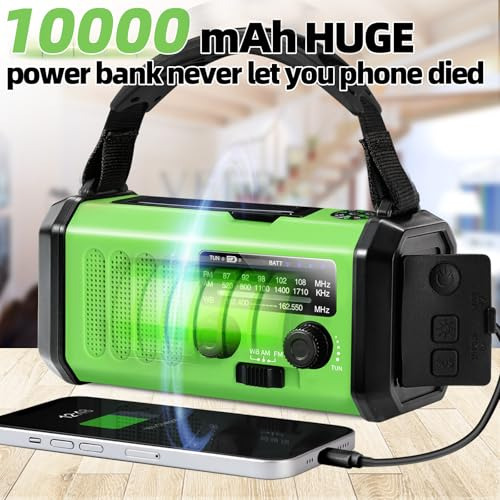 Radio De Emergencia Con Manivela 37000mwh Am/fm Con Linterna