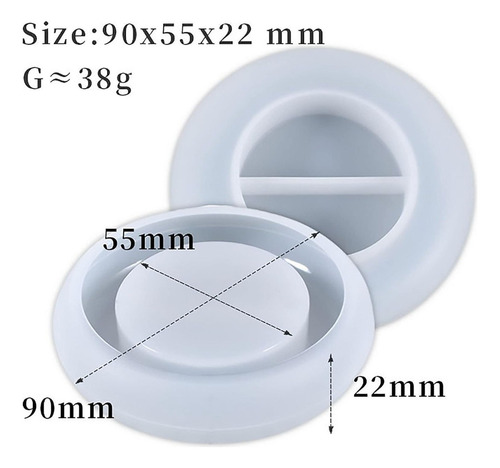 Molde Silicona Contenedor Porta Vela Redondo Para Resina Color Transparente