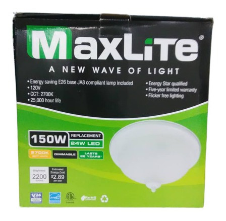 Imagen 5 de 5 de Lamparas Maxlite Decorativas Con Bombillo Led 150w 120v Orgm