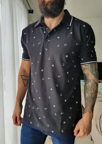 Chomba Remera Hombre Manga Corta Fantasia Ancla H1204