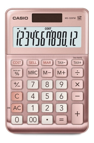 Calculadora Escritorio Oficina Casio Ms120fm Rosa Tasa Costo