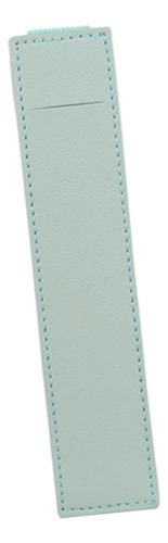 Estuche De Lápices De Cuero Pu Con Portalápices Azul Claro