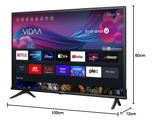 Pantalla Smart Tv 40 Pulgadas Hisense Hdmi Usb Wifi Full Hd