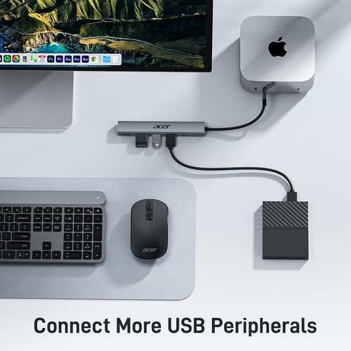 Acer 5 In 1 Usb C Hub With 4k Hdmi, 100w Power Delivery, ...