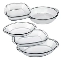 Comprar Set Juego 5 Fuentes Asaderas Sempre Vidrio Templado Horno
