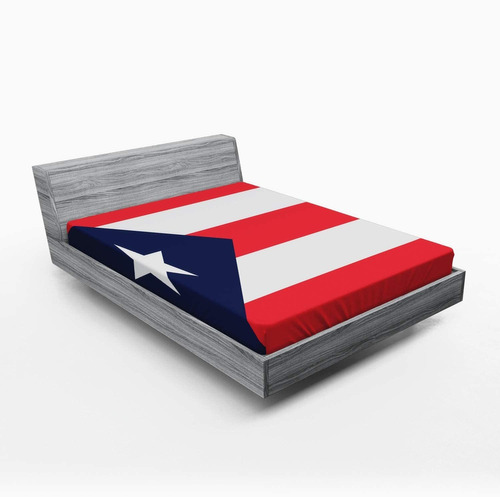 Lunarable Sábana Bajera Ajustable De Puerto Rico, Bandera De