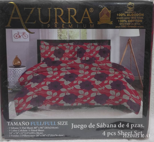 Juego De Sabana Matrimonial Azurra Premium 2023-2