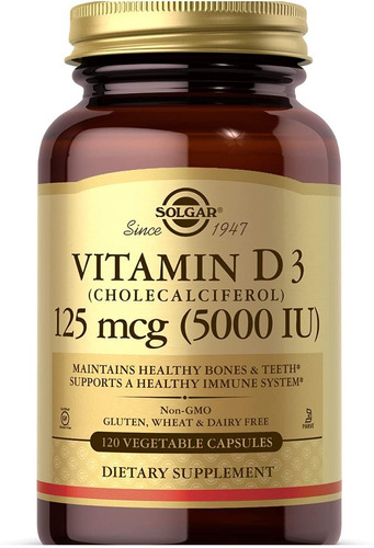 Vitamina D3 125 Mcg 5000iu Solgar 120 Capsulas