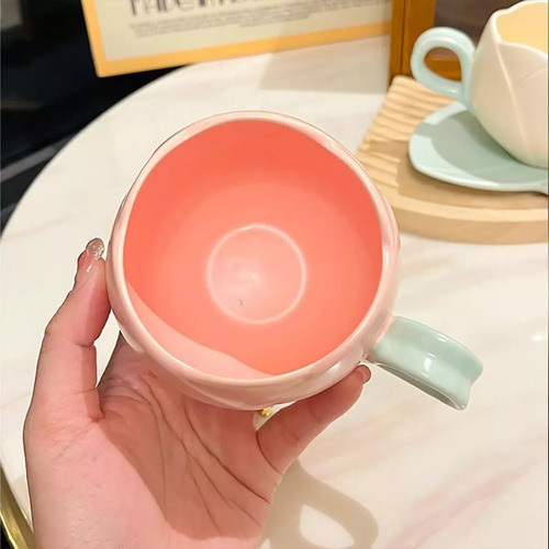 Z Taza De Tulipan Rosa, Taza En Forma De Flor Tulipanes,
