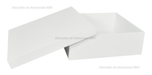 12 Caixa Quadrada Tampa Sapato Pintado 25x25x10 Mdf Madeira