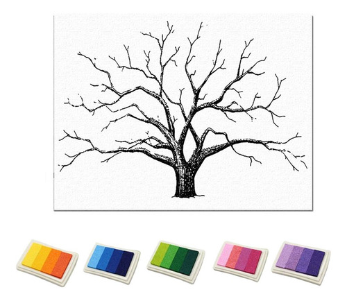 Libro De Registro De Invitados Con Inkpad Tree