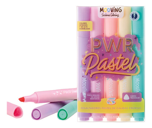Mooving Resaltadores - 5 Pwr Pastel