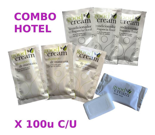 Combo Hotel Hotelero Good Cream Shampoo Acond Jabon X100 C/u