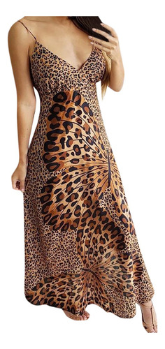 P Women Deep V Leopard Wrap Wrap Sling, Sin Mangas, Discotec