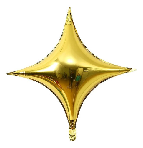 Globo Metalizado Estrellas 4 Puntas 65cm Color Dorado X 1und