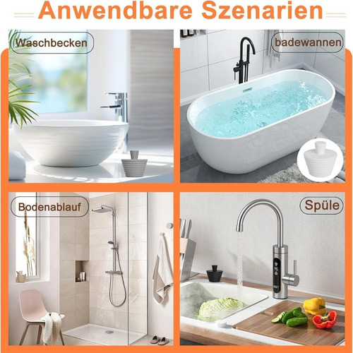 Paquete De 4 Tapones Universales De Silicona Para Bañera.