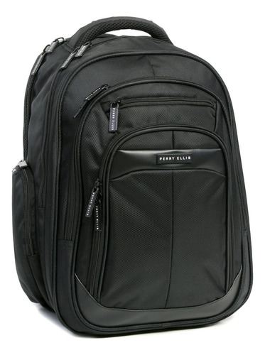 Perry Ellis M140 Mochila Para Portátil De Negocios, Negro, Una Talla, Mochila Para Laptop De Negocios M140