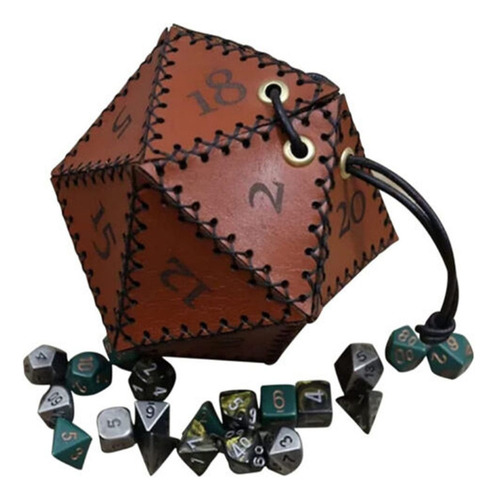 Bolsa De Cuero Para Dados D20, Monedero, Bolsa De Cuero Con