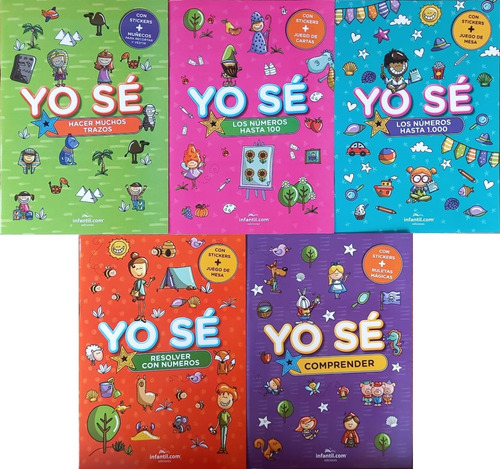 5 Libros Yo Se - Trazos Numeros Comprender - Infantil