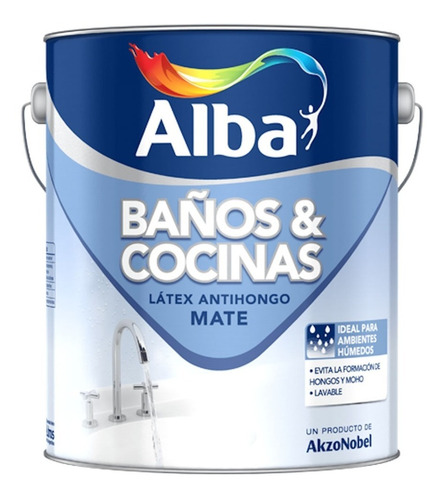 Latex Baños Y Cocinas Alba Antihongo X 4 Lts