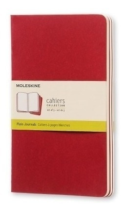 Libreta Moleskine Cahier Large - Rojo Arandano Plain X 3