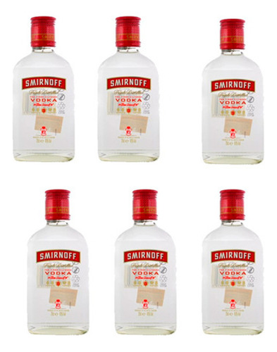 Pack X 6 Petacas Vodka Smirnoff 200 Cc Universo Binario